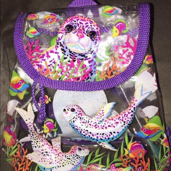 VINTAGE LISA FRANK RAINBOW REEF β€οΈβπ₯ MINI BACKPACK - Picture 3 of 5